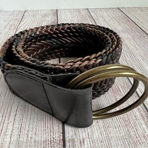 Talbots Braided Brown Leather Statement Belt Medium